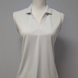 PGA Tour Airflux White Sleeveless Polo Large